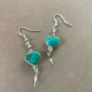 Earrings with Heart Stone